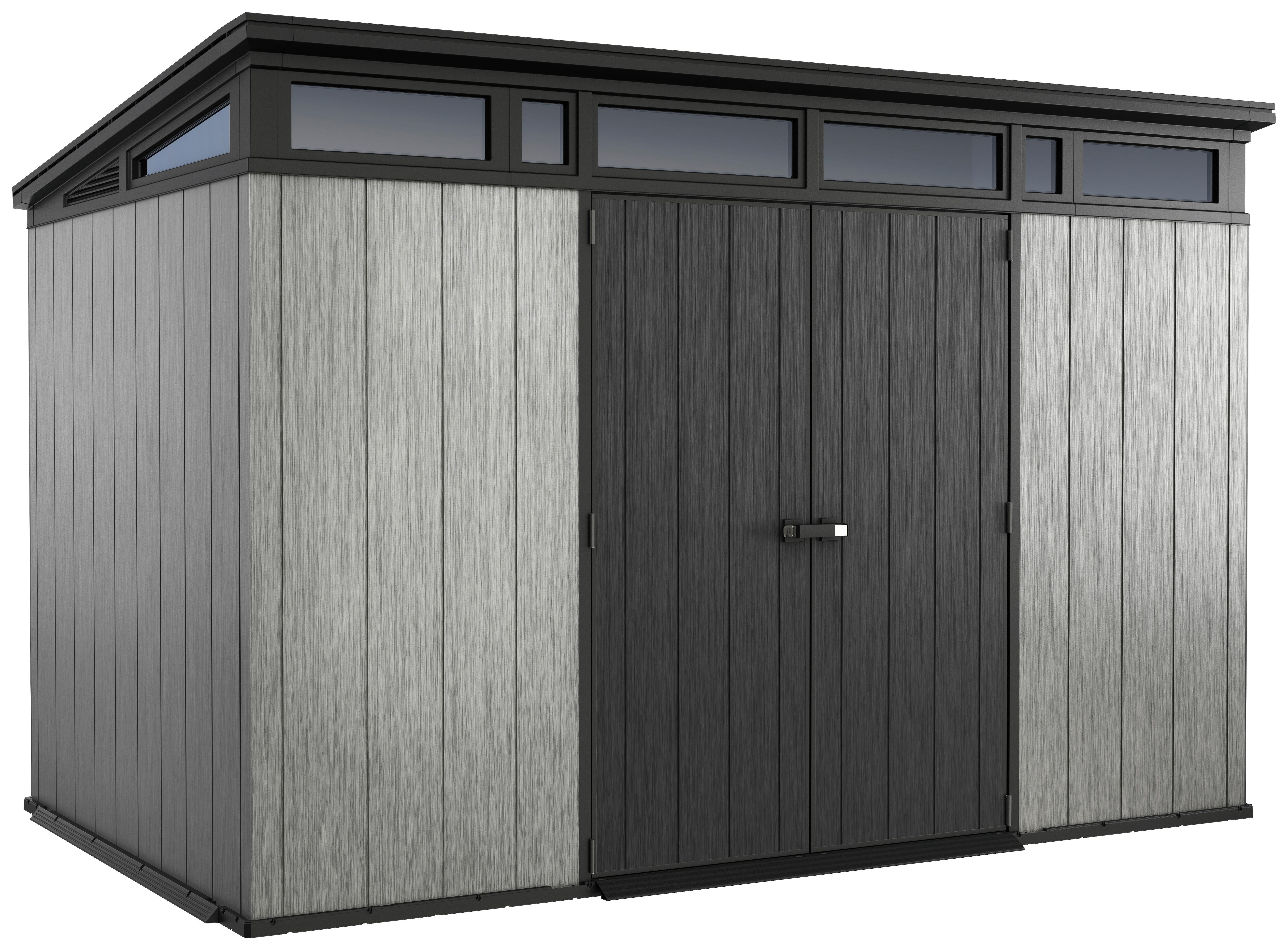 ZAHRADNÍ DOMEK ARTISAN 11X7 - antracitová/hnědá, Basics, plast (342/226/218cm)