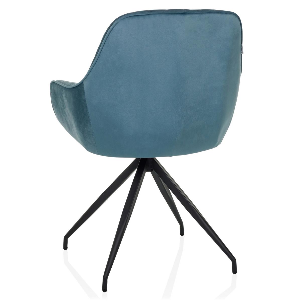 Armlehnstuhl Elverum Blaugrau B: 58 Cm - Blaugrau/Schwarz, MODERN, Textil/Metall (58/87/57cm) - MID.YOU