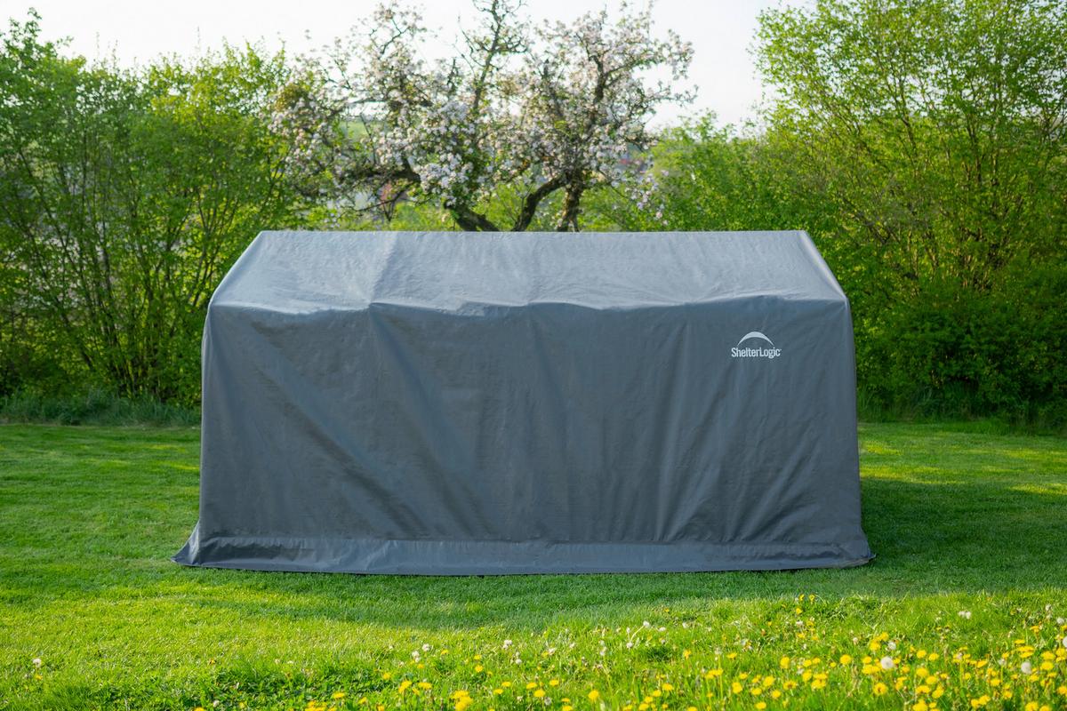 Zeltgarage Weidezelt Garage 18 M² - Grau, Basics, Kunststoff (370/260/490cm)