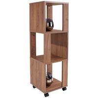 Regal Auf Rollen Rolly B 34cm, Eiche Dekor - Eichefarben, MODERN, Holzwerkstoff/Kunststoff (34/111/34cm)