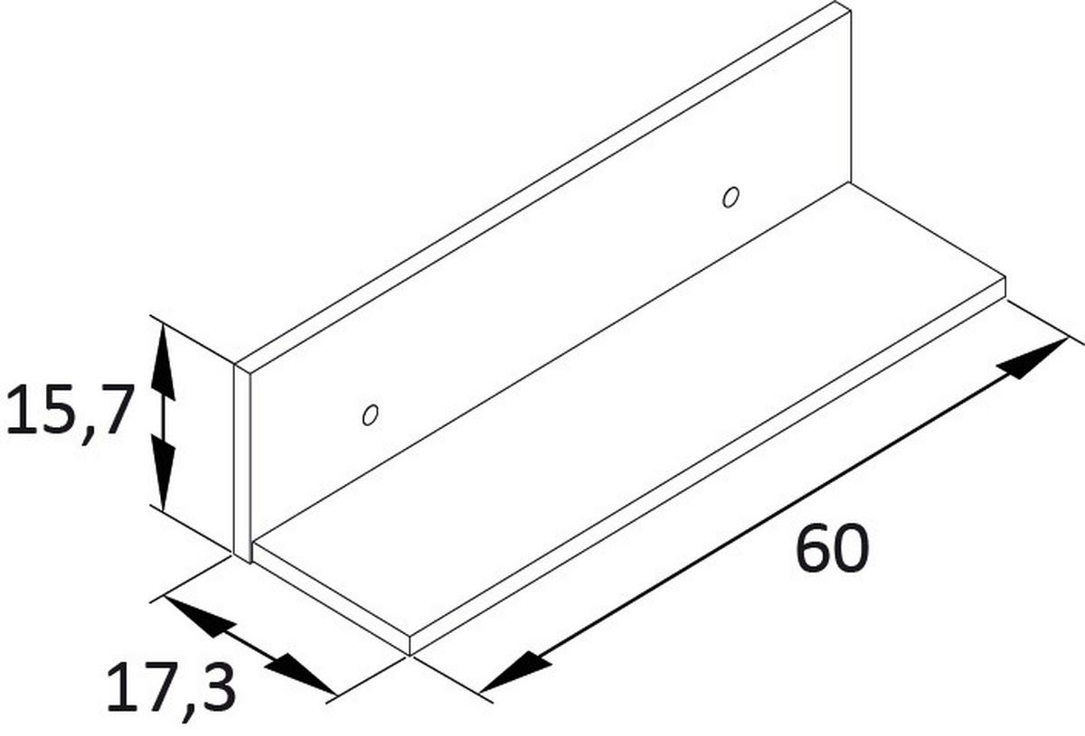 Wandboard Torge Weiß B: 60cm - Weiß, MODERN, Holzwerkstoff (60/15,7/17,3cm) - Livetastic