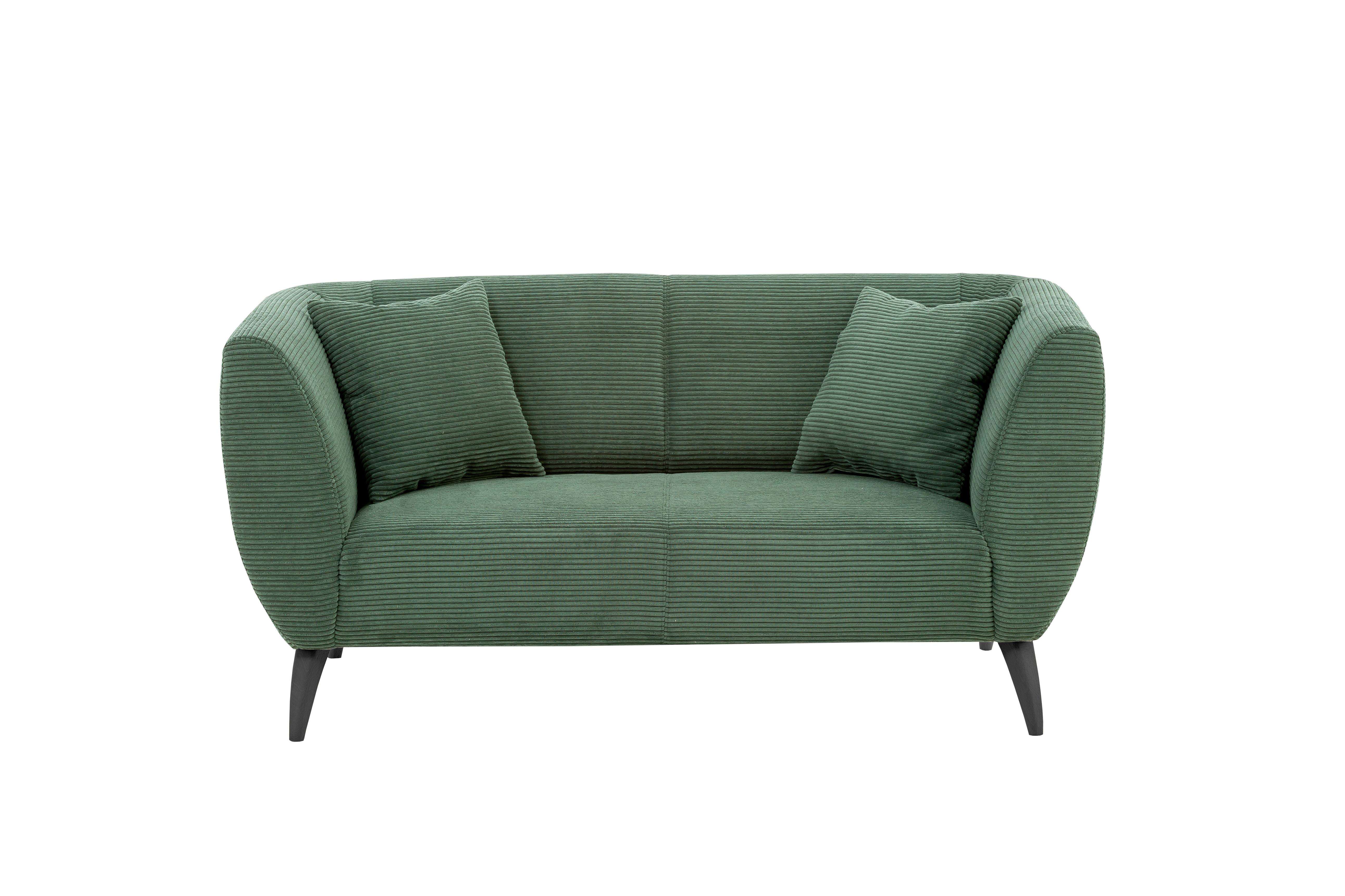 2-Sitzer-Sofa Colori mit Kissen Grün Cord B: 172 cm - Schwarz/Grün, MODERN, Textil (172/83/88cm) - MID.YOU