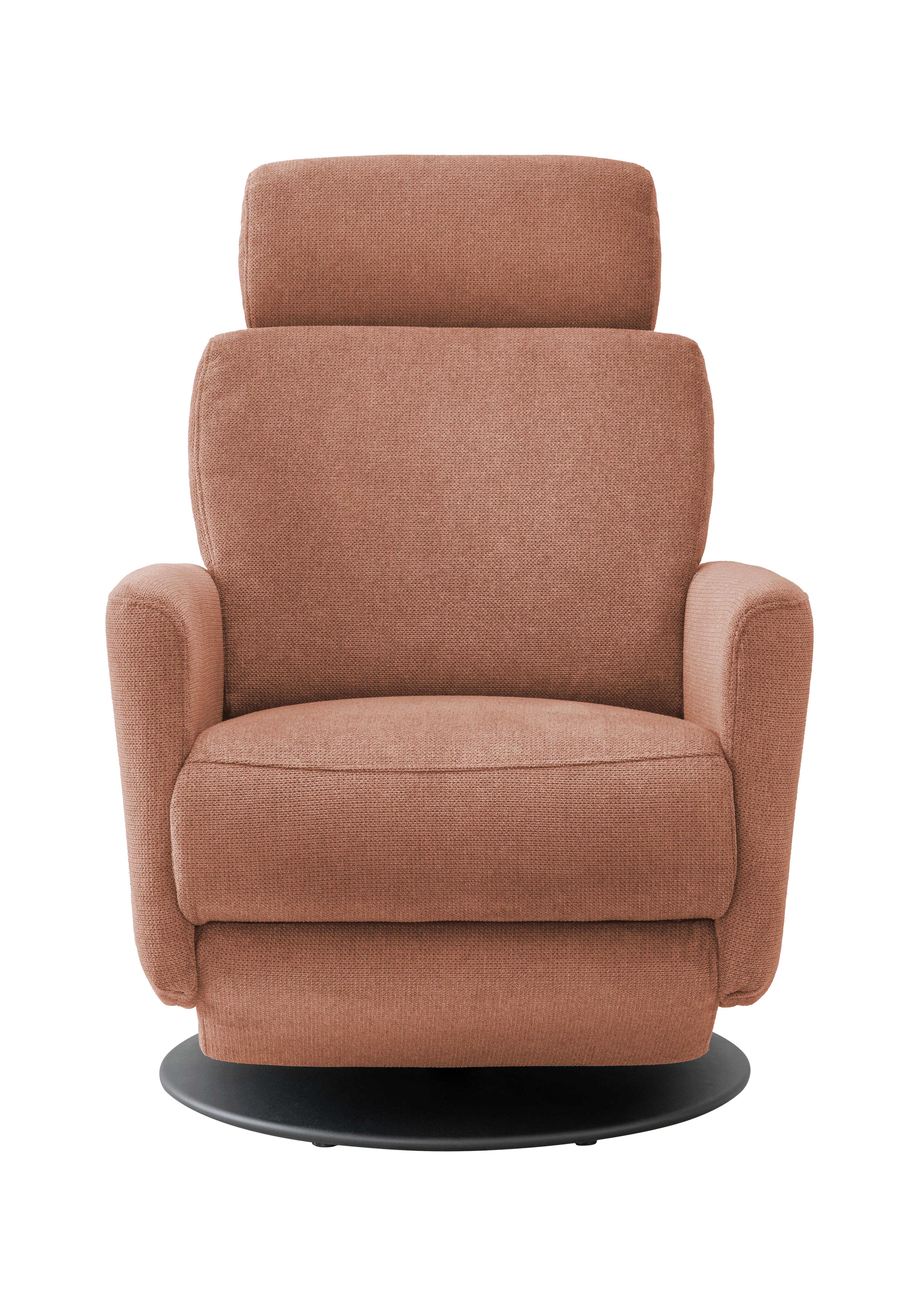 Relaxsessel Centrale T: 87-154 cm, Koralle - Koralle/Schwarz, MODERN, Textil (77/105/87-154cm) - Livetastic