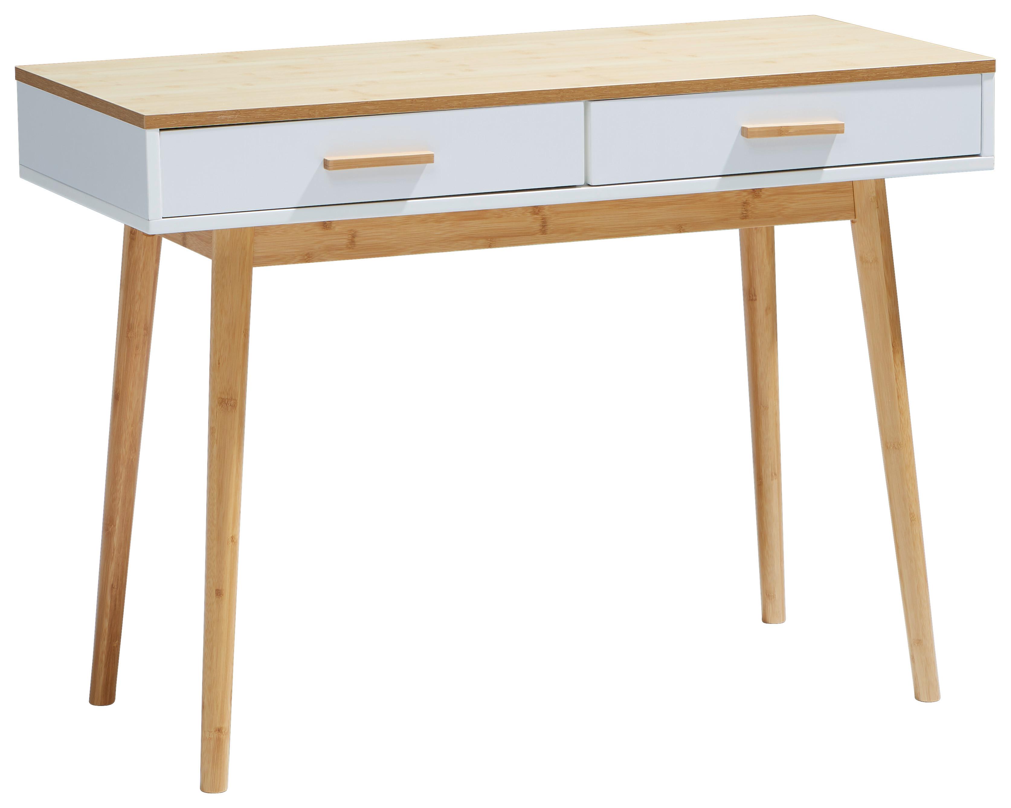 Schreibtisch teilmassiv B: 100cm H: 73,5cm Aarhus Weiß