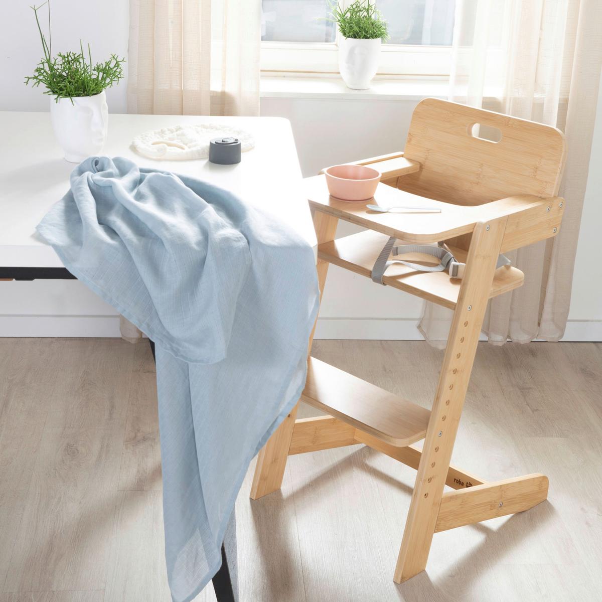 Hochstuhl Luna Bambus Masiv Mitwachsend - Naturfarben, Basics, Holz (45/86/50cm) - Roba