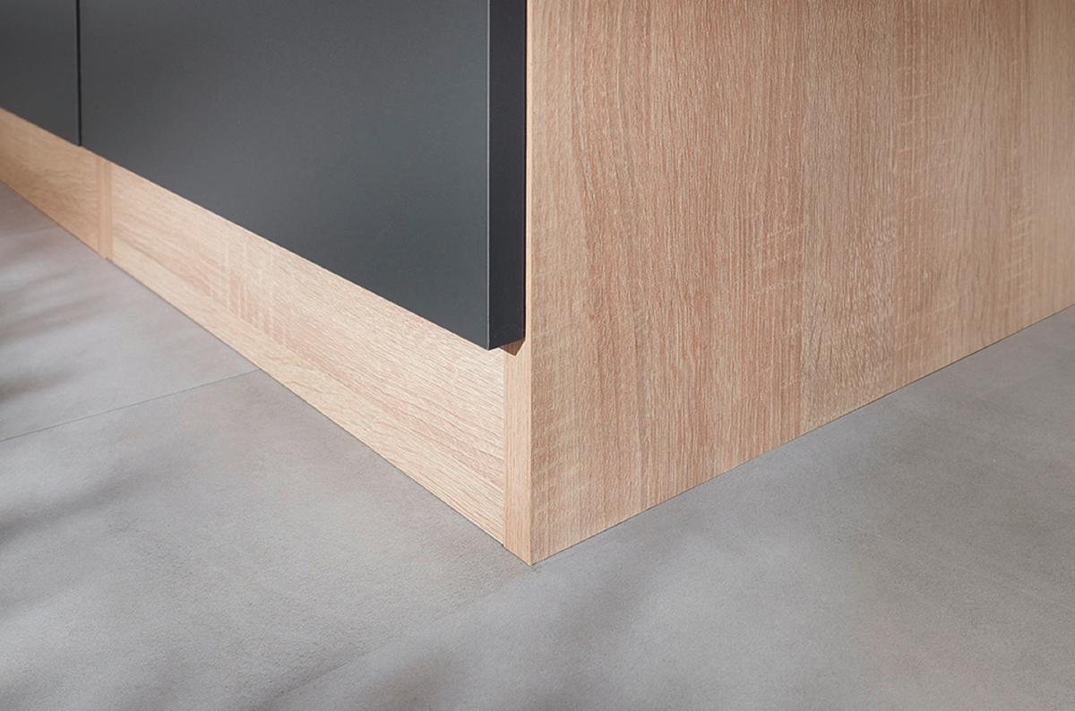 Buffet Merle Grau/Eiche Dekor B:100cm - Eichefarben/Grau, Basics, Glas/Holzwerkstoff (100/200/60cm) - Respekta