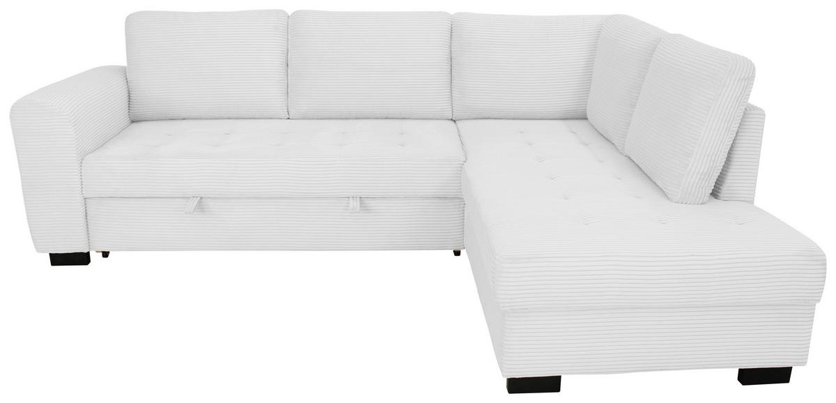 Ecksofa John Silberfarben S: 239x178 cm - Silberfarben/Schwarz, Trend, Textil (239/178cm)