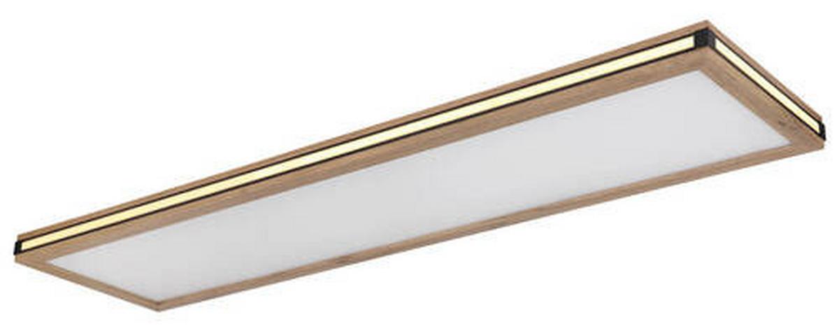 LED-Deckenleuchte 41589d5 - Dunkelbraun/Opal, Natur, Holzwerkstoff/Kunststoff (120/30/7,5cm) - Globo