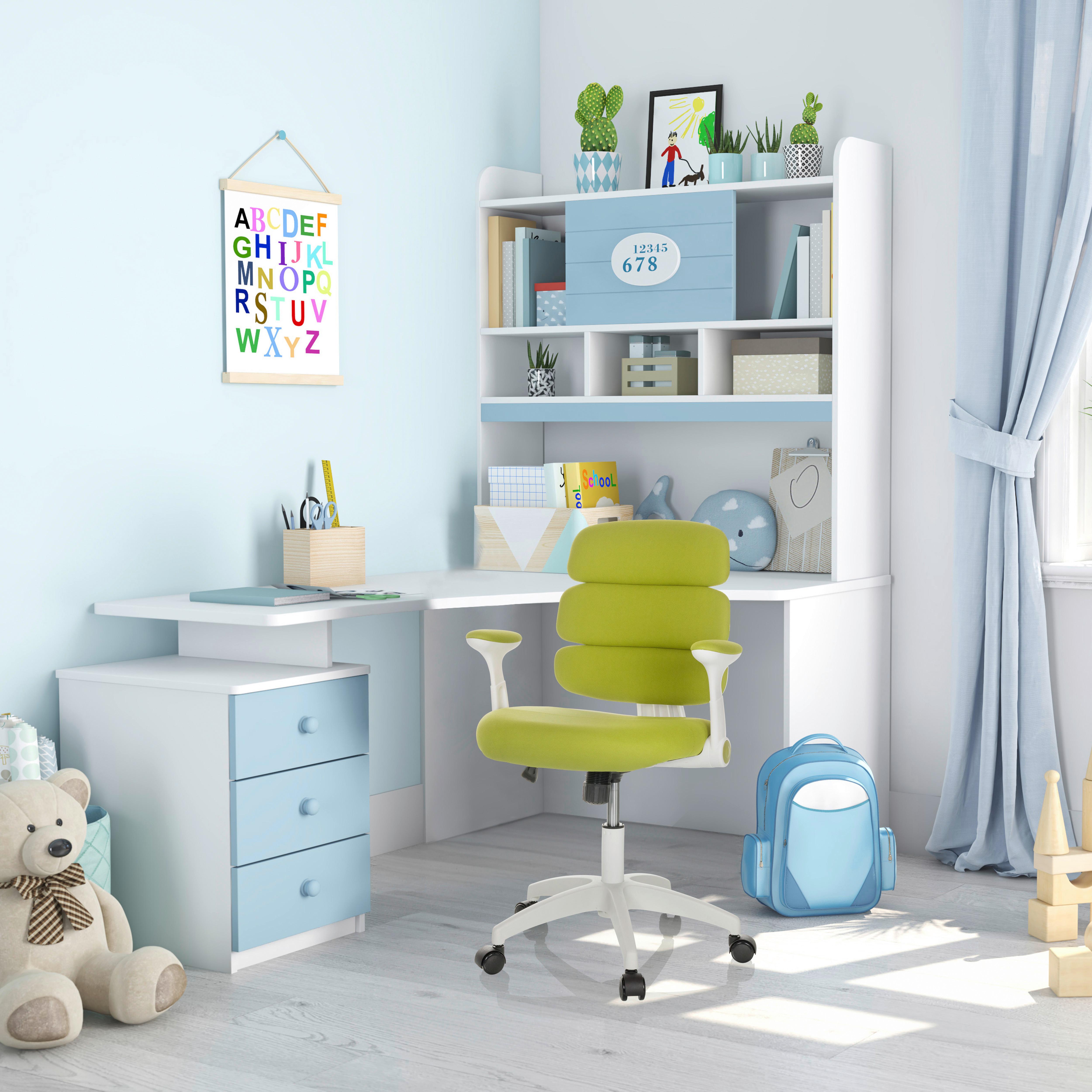 Jugenddrehstuhl Kid Ergolino W - Weiß/Grün, Basics, Kunststoff/Textil (62/86-97/62cm) - MID.YOU