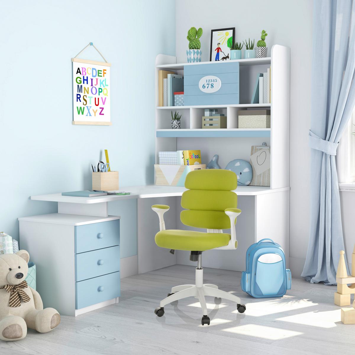 Jugenddrehstuhl Kid Ergolino W - Weiß/Grün, Basics, Kunststoff/Textil (62/86-97/62cm) - MID.YOU
