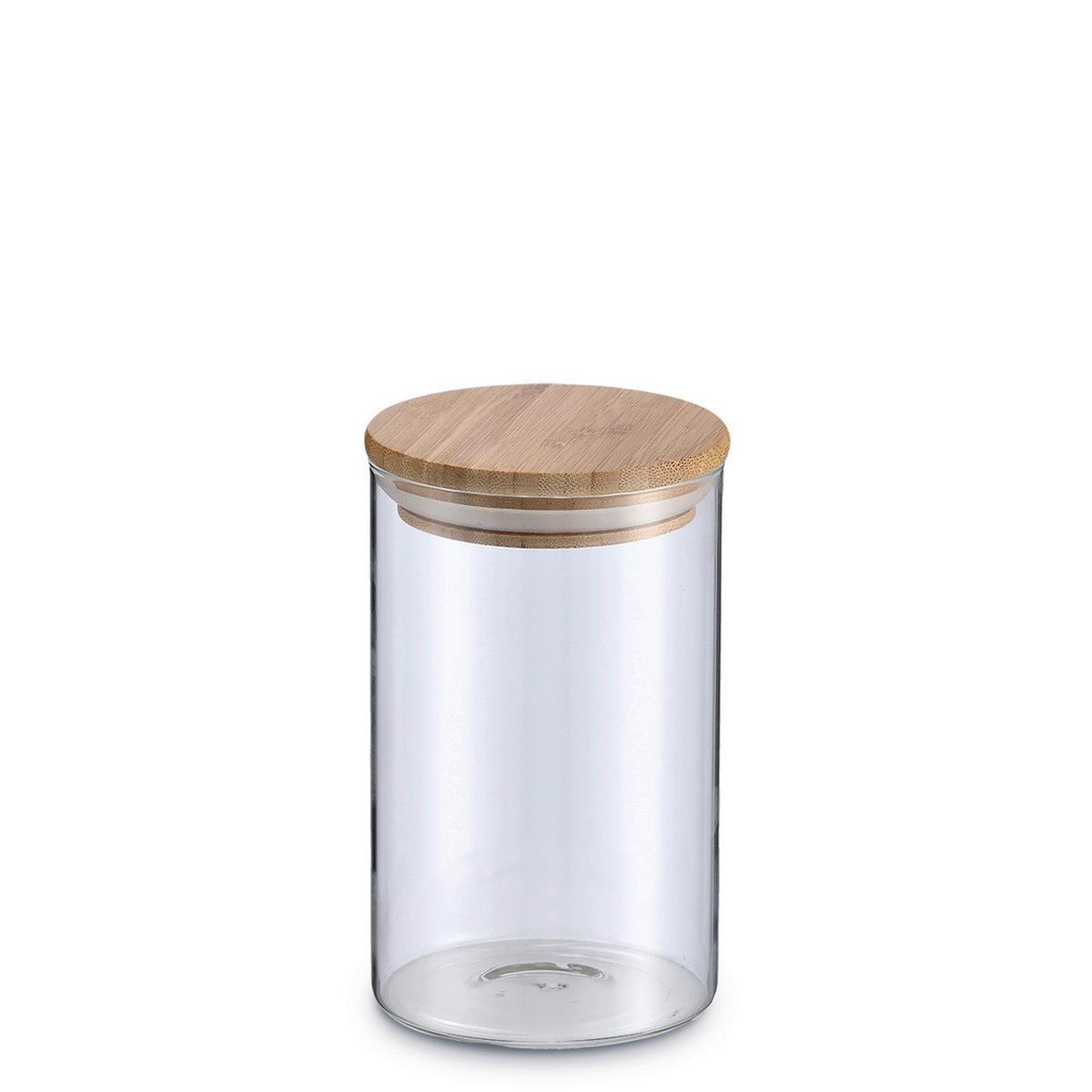 Vorratsgläserset Naturfarben B: 40 Cm - Naturfarben, Basics, Glas/Holz (40/46,5/28cm) - Zeller Present
