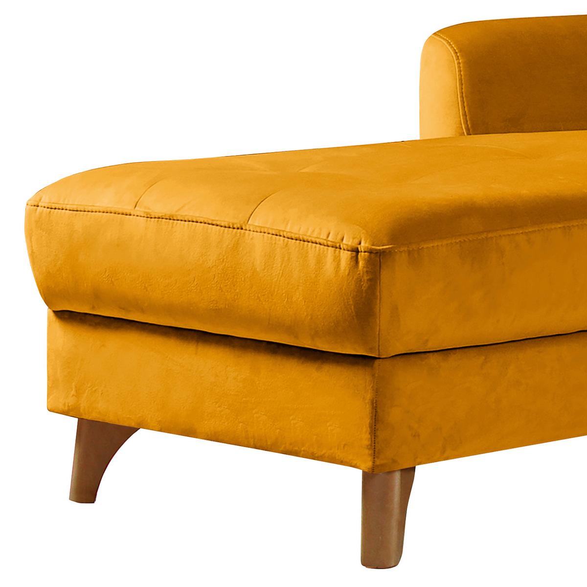 Ecksofa Nordic, Gelb S: 168x238 cm - Gelb/Buchefarben, Design, Textil (168/238cm) - Livetastic