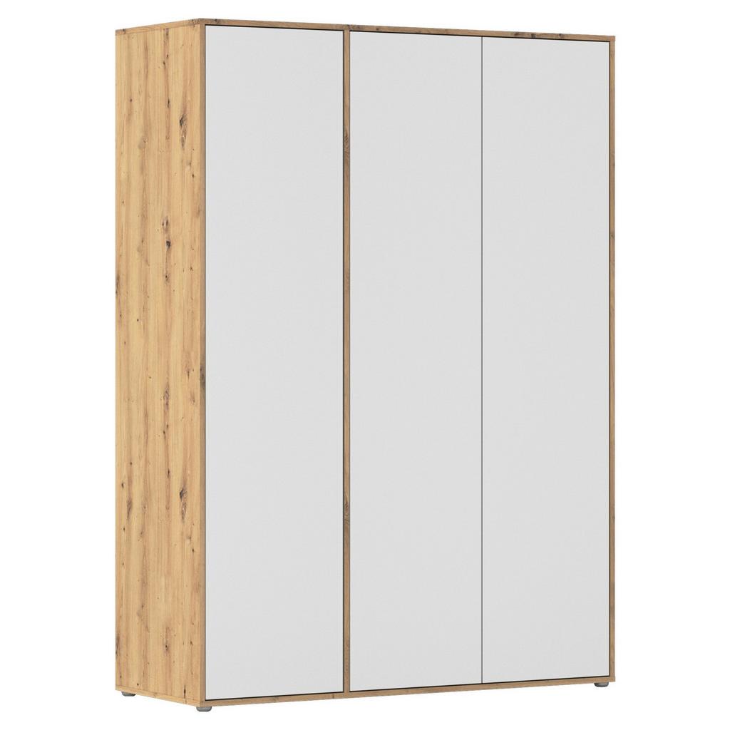 DREHTÜRENSCHRANK Nabila Weiß Eiche Artisan Dek.