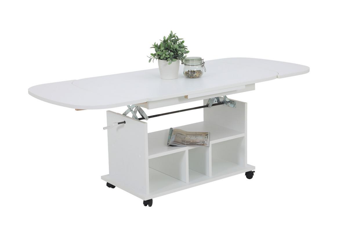 Couchtisch Babsi Weiß L: 107 cm - Weiß, Design, Holzwerkstoff (107/67/53cm) - Livetastic