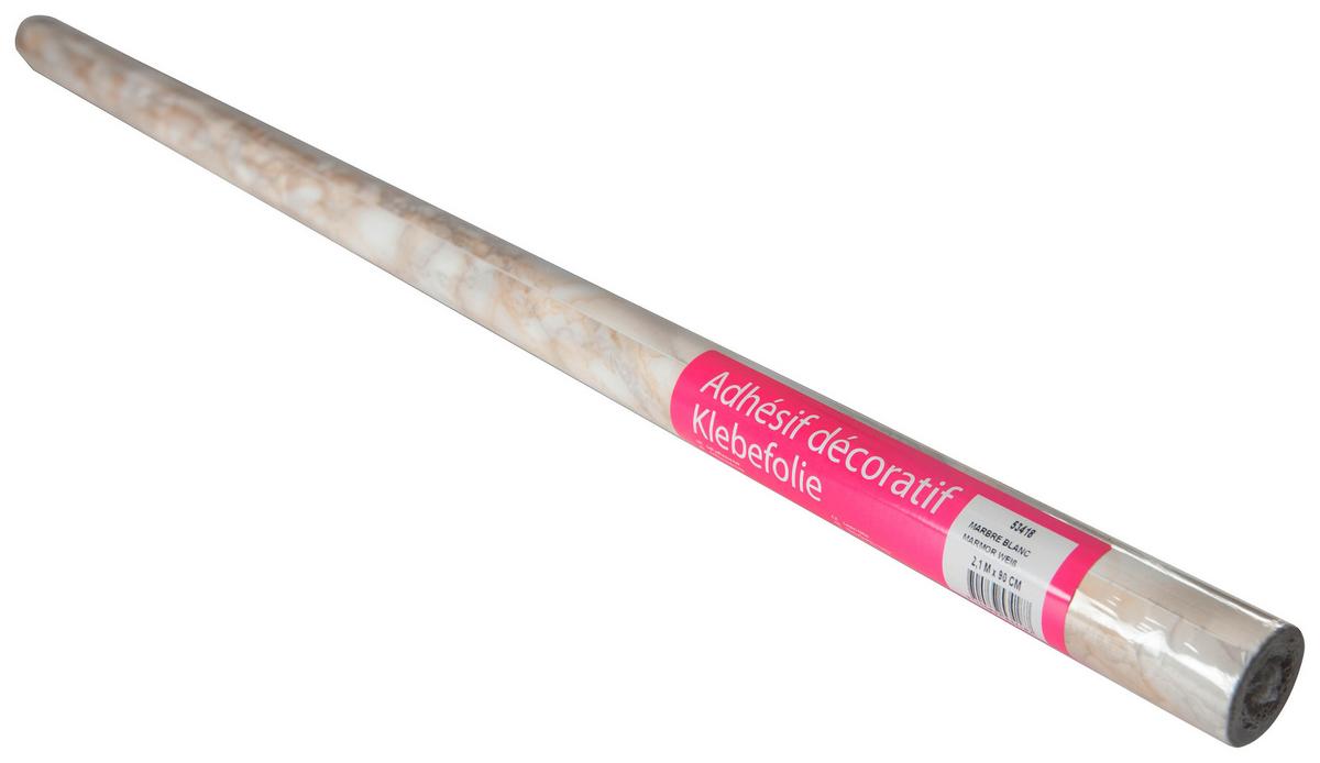 Klebefolie Marmoroptik Weiß Basic-Line 90x210 Cm - Weiß, KONVENTIONELL, Kunststoff (90/210cm)