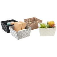 Tárolókosár Gerta - barna/fekete, Konventionell, műanyag/fém (25/25/14cm) - Ondega