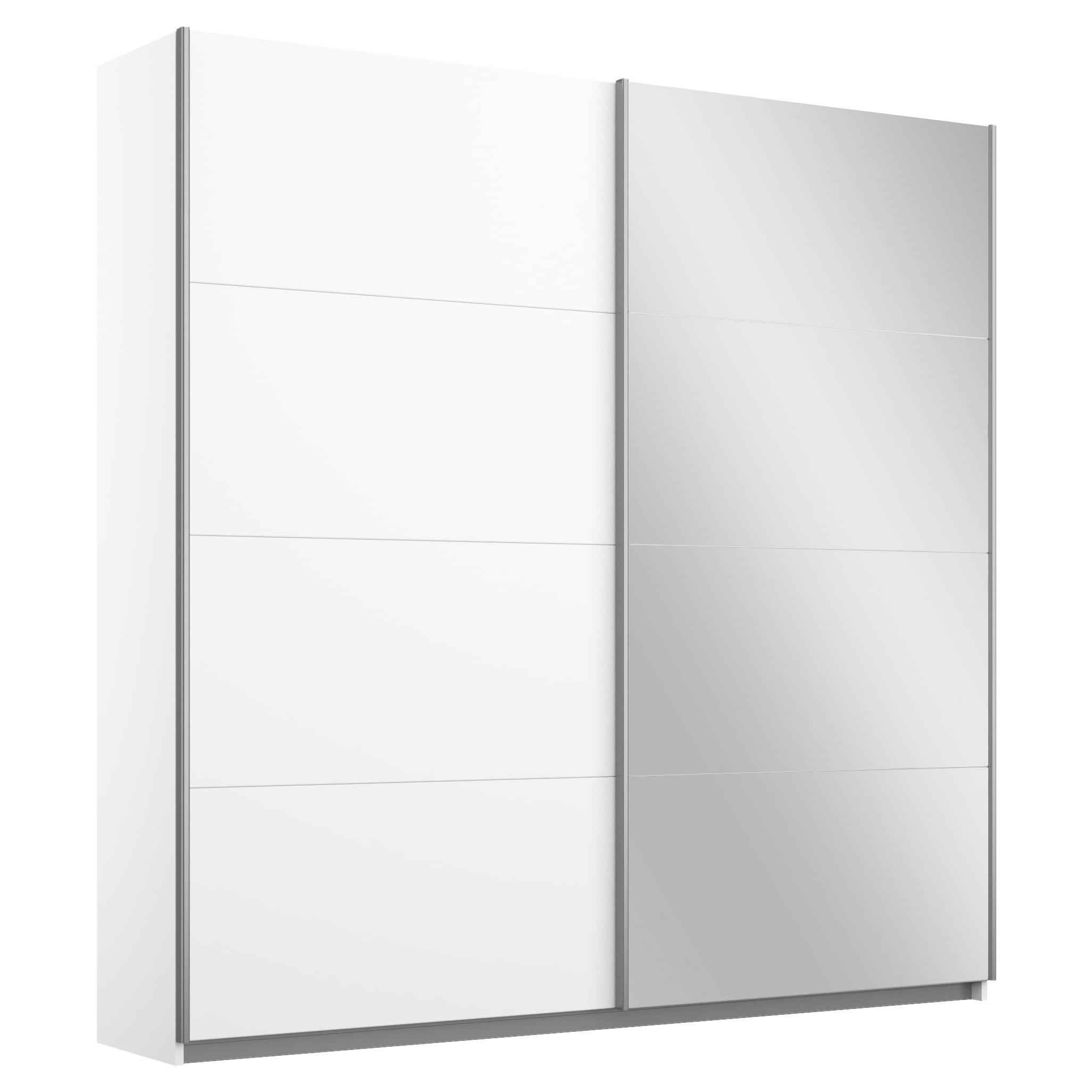 Schwebetürenschrank mit Spiegel und Kleiderstangen