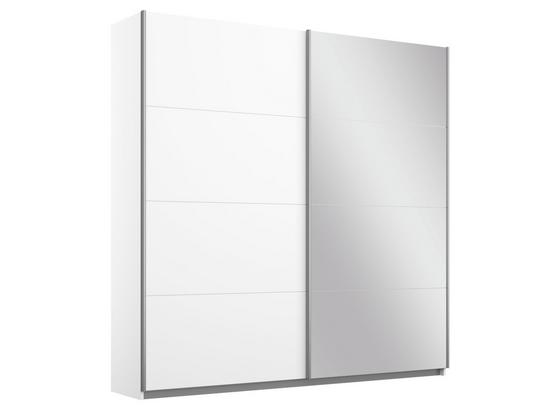 Schwebetürenschrank mit Spiegel 181cm Belluno, Weiß Dekor - Weiß, MODERN, Holzwerkstoff (181/230/62cm) Schwebetürenschrank mit Spiegel 181cm Belluno, Weiß Dekor - Weiß, MODERN, Holzwerkstoff (181/230/62cm)
