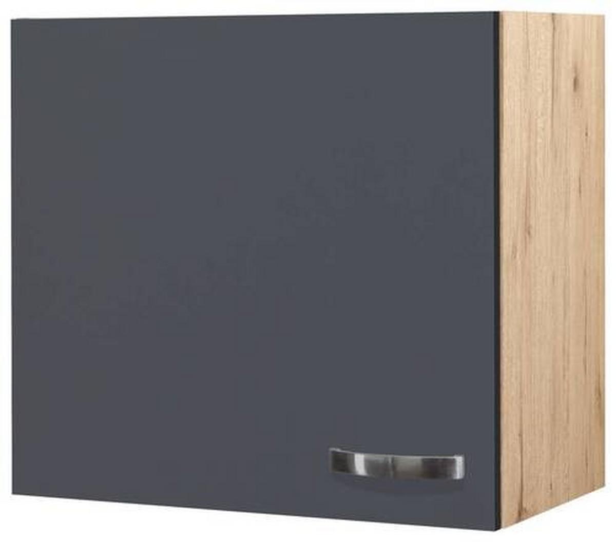 Horná kuchynská skrinka SHADOW 60cm - dub San Remo/farba ušľachtilej ocele, Modern, kov/kompozitné drevo (60/54/32cm)