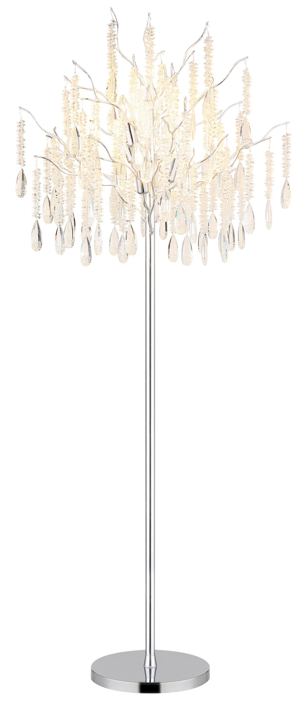 Stehleuchte Exkl. 5xe14, 40w - Klar/Silberfarben, KONVENTIONELL, Glas/Kunststoff (55/165cm) - Globo