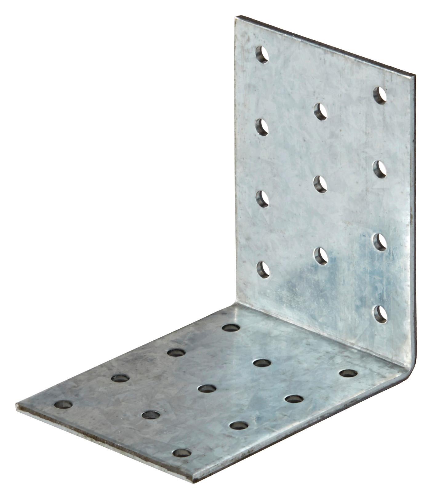 Winkelverbinder BxL: 60x80 mm Alufarben, aus Stahl Verzinkt - Alufarben, KONVENTIONELL, Metall (6/8cm)