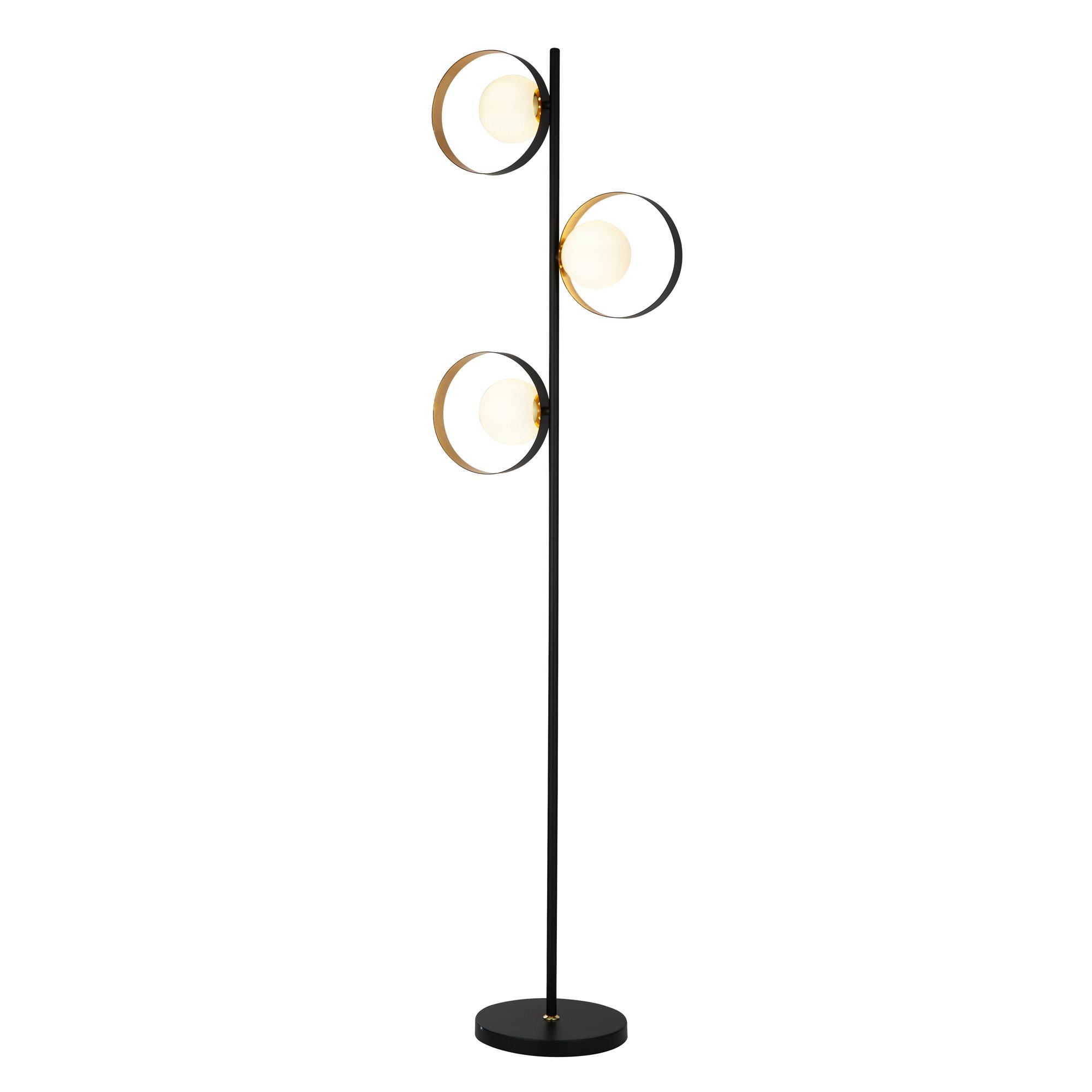Stehleuchte Orbital Eu8143bgo - Schwarz, Design, Glas/Metall (39/23/149cm)