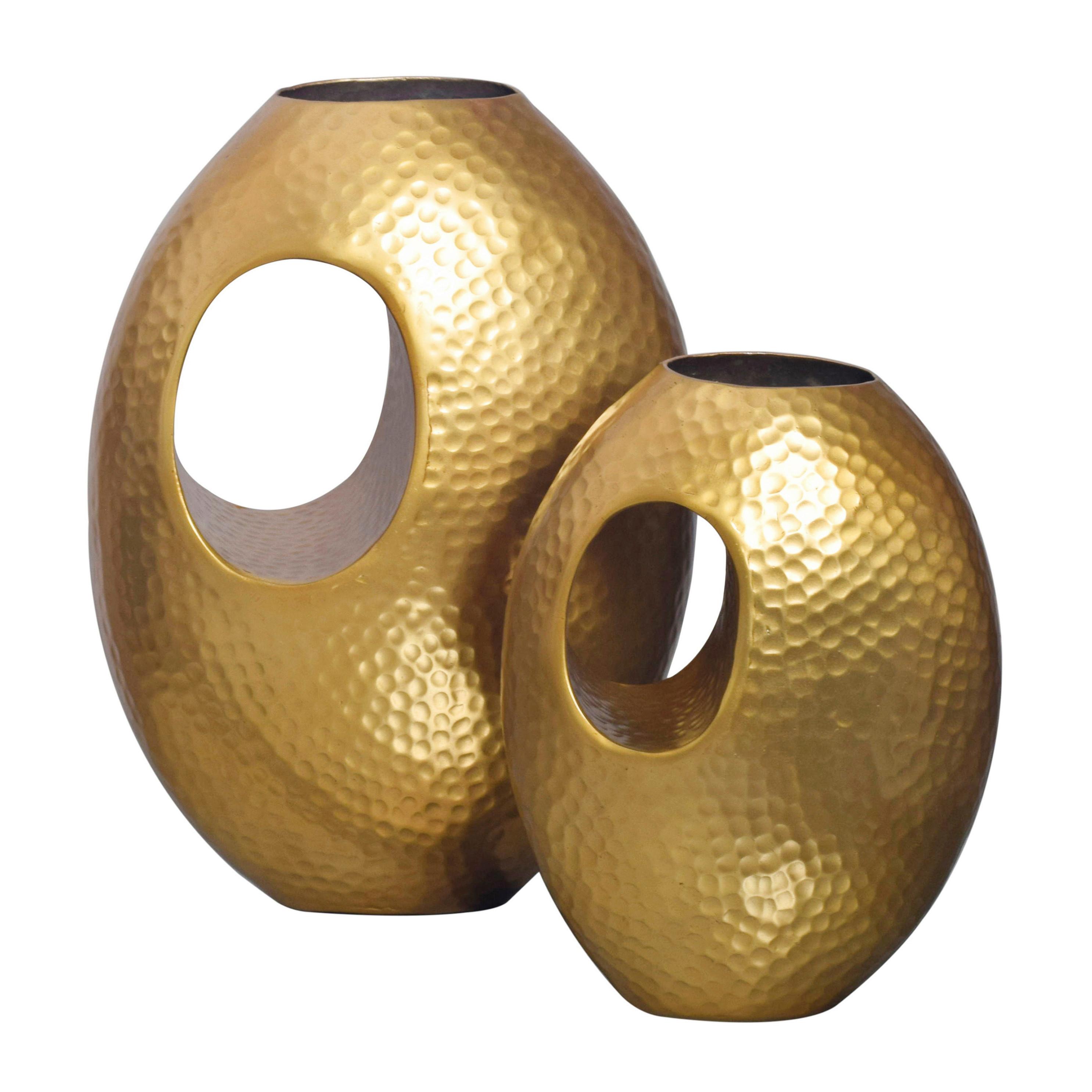 Vase Goldfarben B: 29 cm - Goldfarben, Design, Metall (29/39/16,5cm) - Livetastic