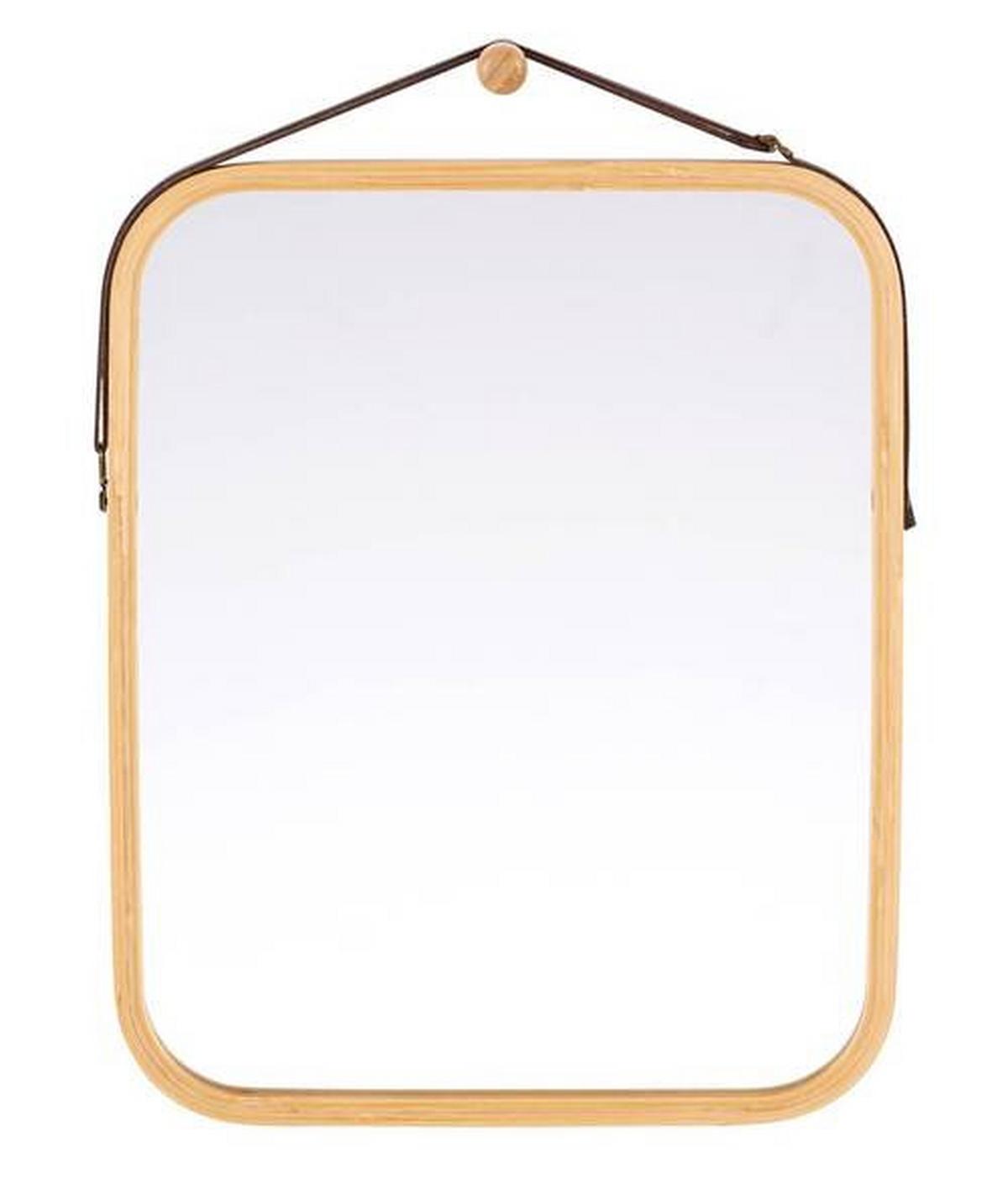 Badspiegel Naturfarben BxH: 41x33 cm - Naturfarben, Design, Glas/Naturmaterialien (41/33/1,5cm) - Livetastic