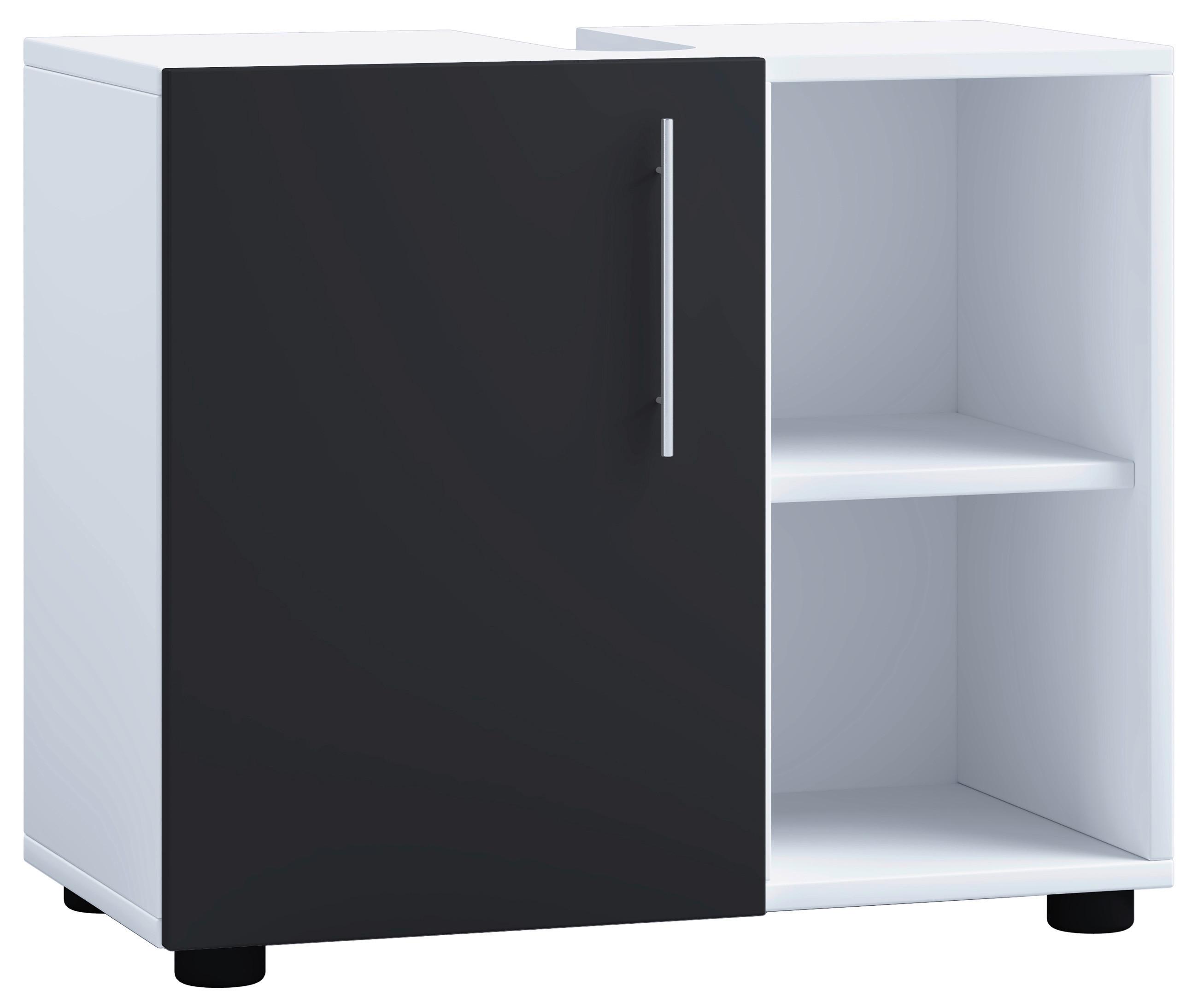 Waschbeckenunterschrank in weiß und schwarz