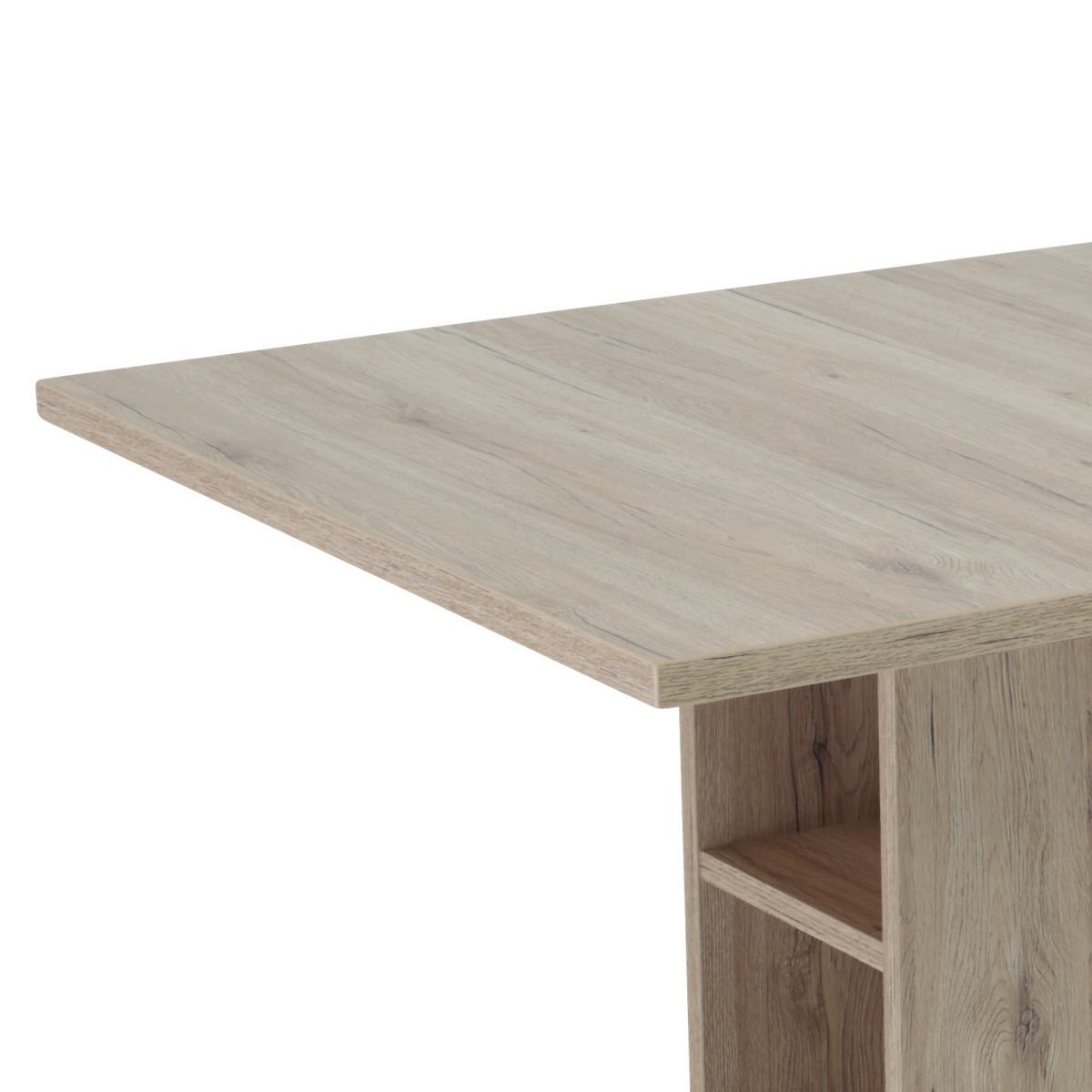Essgruppe Alina G 5--Teilig. Hellbraun/anthrazit - Chromfarben/Hellbraun, MODERN, Holzwerkstoff/Textil (120-160/80/76cm) - MID.YOU