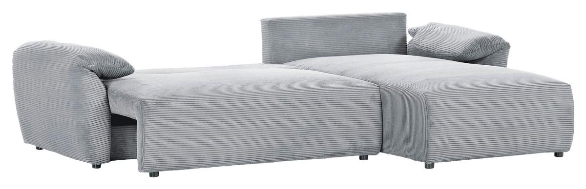 Ecksofa Cuty Hellgrau S: 266x180 cm - Hellgrau/Schwarz, KONVENTIONELL, Textil (266/180cm) - MID.YOU