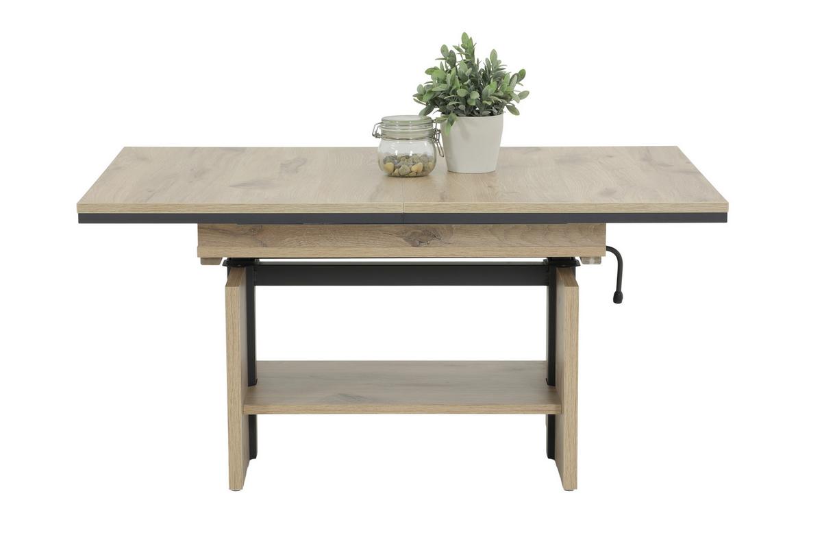 Couchtischset Ingo Eiche Dekor L: 110-150 Cm - Eichefarben, Design, Holzwerkstoff (110-150/70/53-72cm) - Livetastic