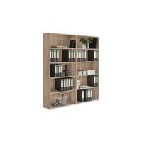 Aktenregal Office Edition Sonoma Eiche Dekor B: 168,8cm - Silberfarben/Sonoma Eiche, MODERN, Holzwerkstoff (168,8/185,6/33cm) - MID.YOU