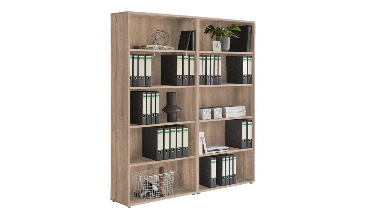 Aktenregal Office Edition Sonoma Eiche Dekor B: 168,8cm - Silberfarben/Sonoma Eiche, MODERN, Holzwerkstoff (168,8/185,6/33cm) - MID.YOU