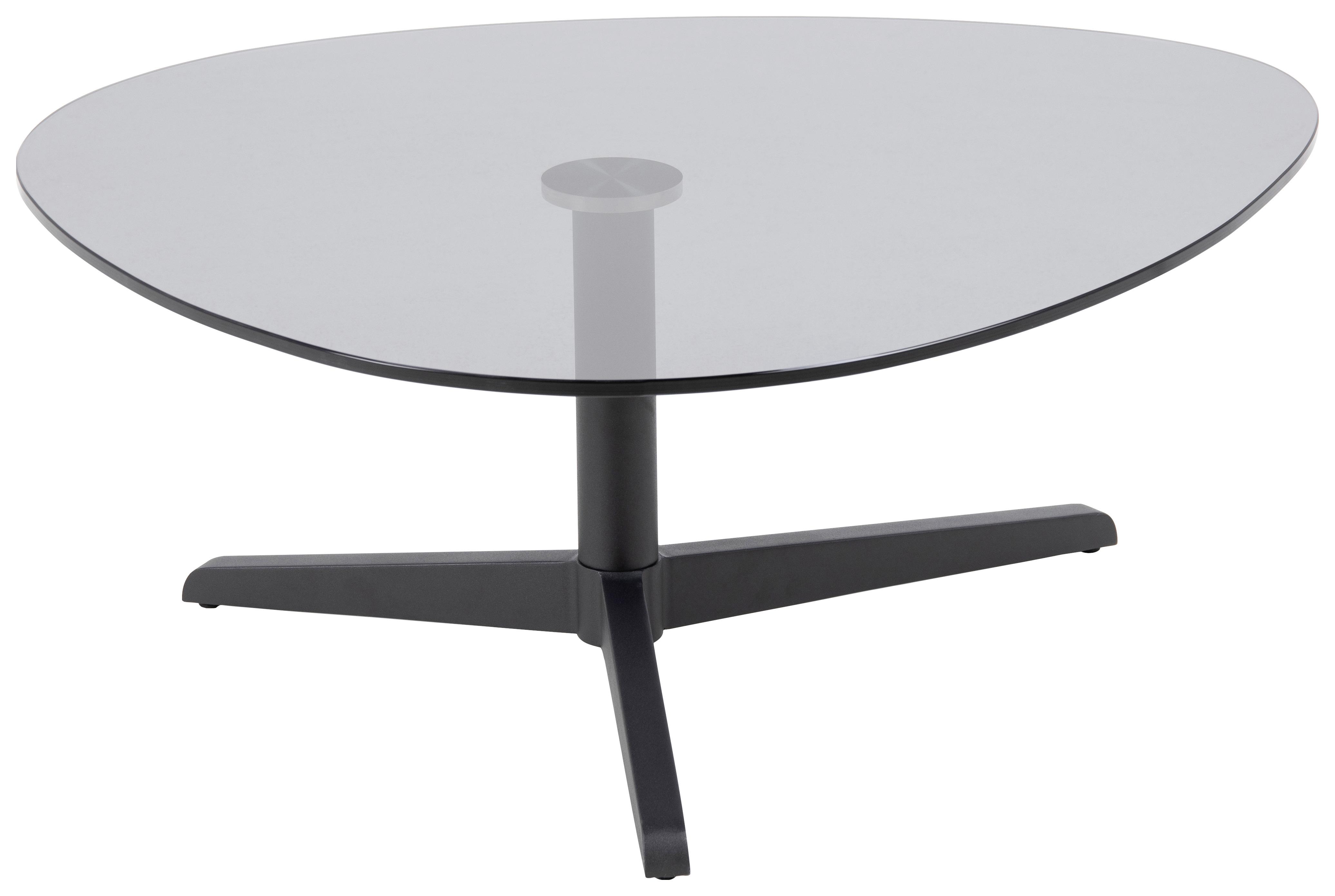 Couchtisch Barnsley - Schwarz/Grau, Design, Glas/Metall (84/77/34cm) - MID.YOU