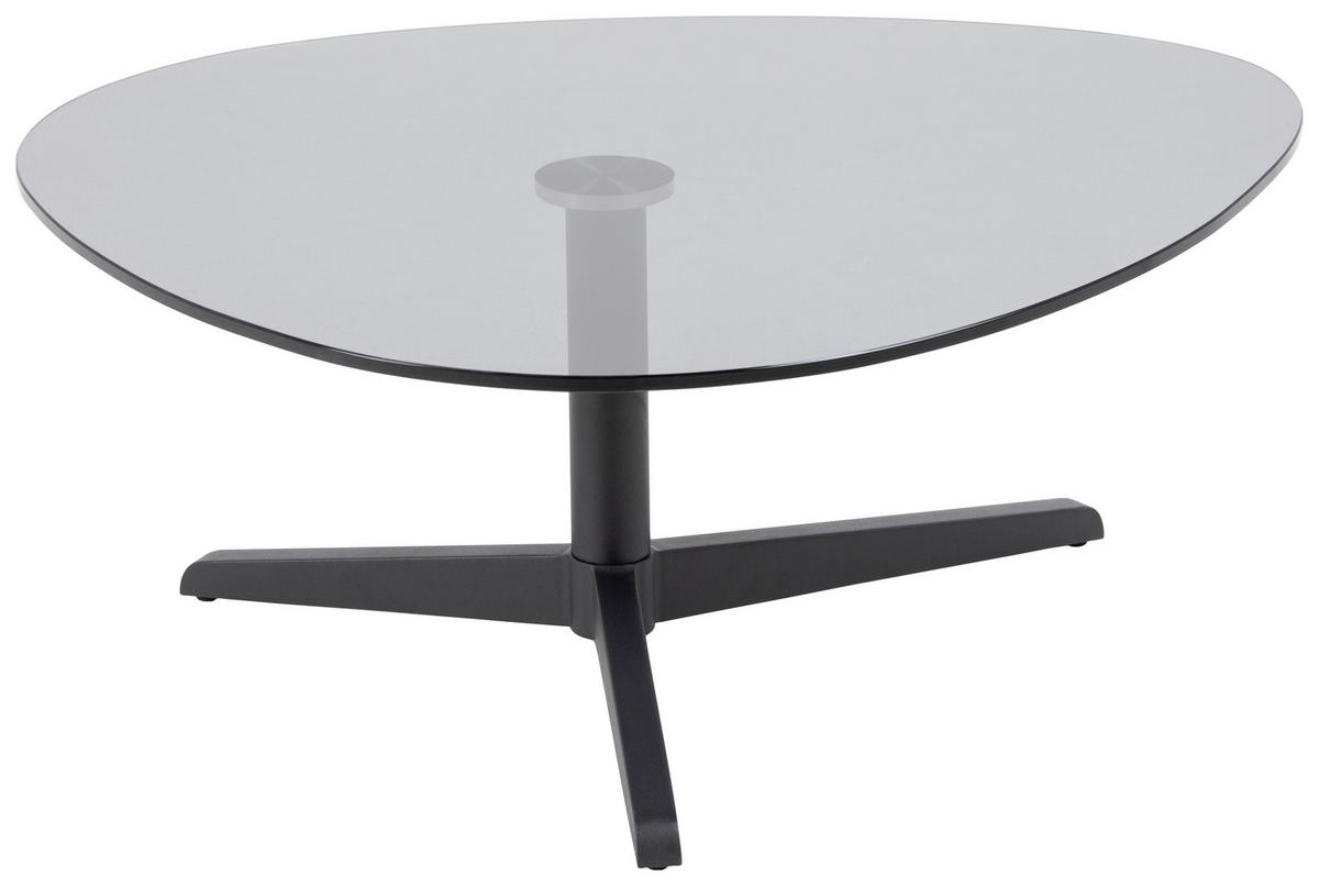 Couchtisch Barnsley - Schwarz/Grau, Design, Glas/Metall (84/77/34cm) - MID.YOU