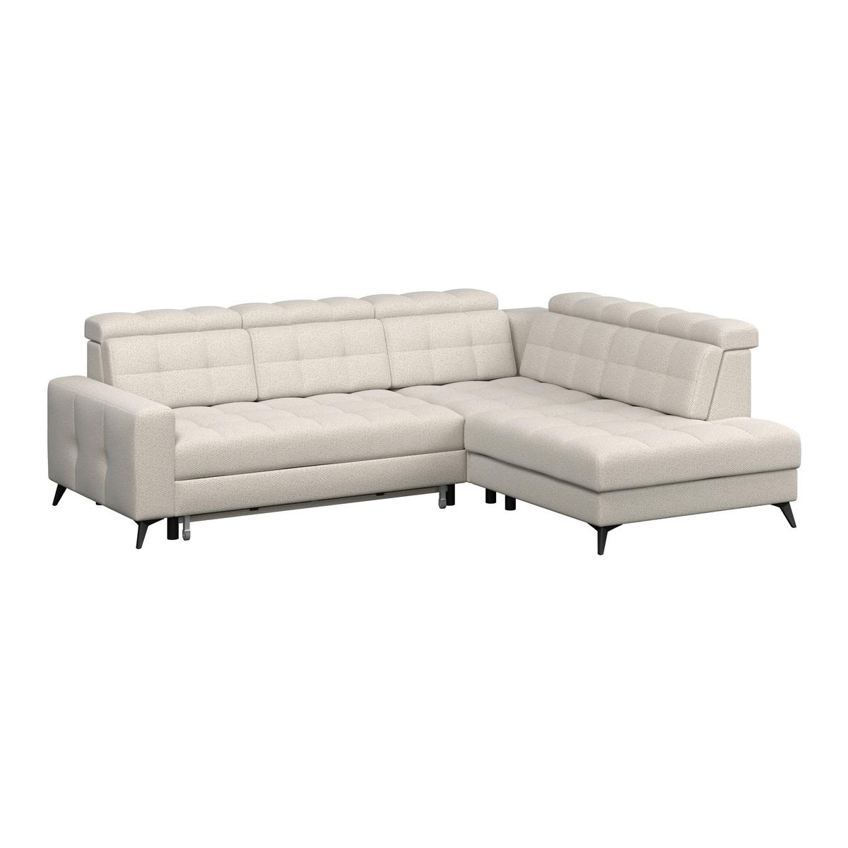 Ecksofa Barletta New Velours Greige, 289x228cm - Greige/Schwarz, ROMANTIK / LANDHAUS, Textil (289/228cm) - Luca Bessoni