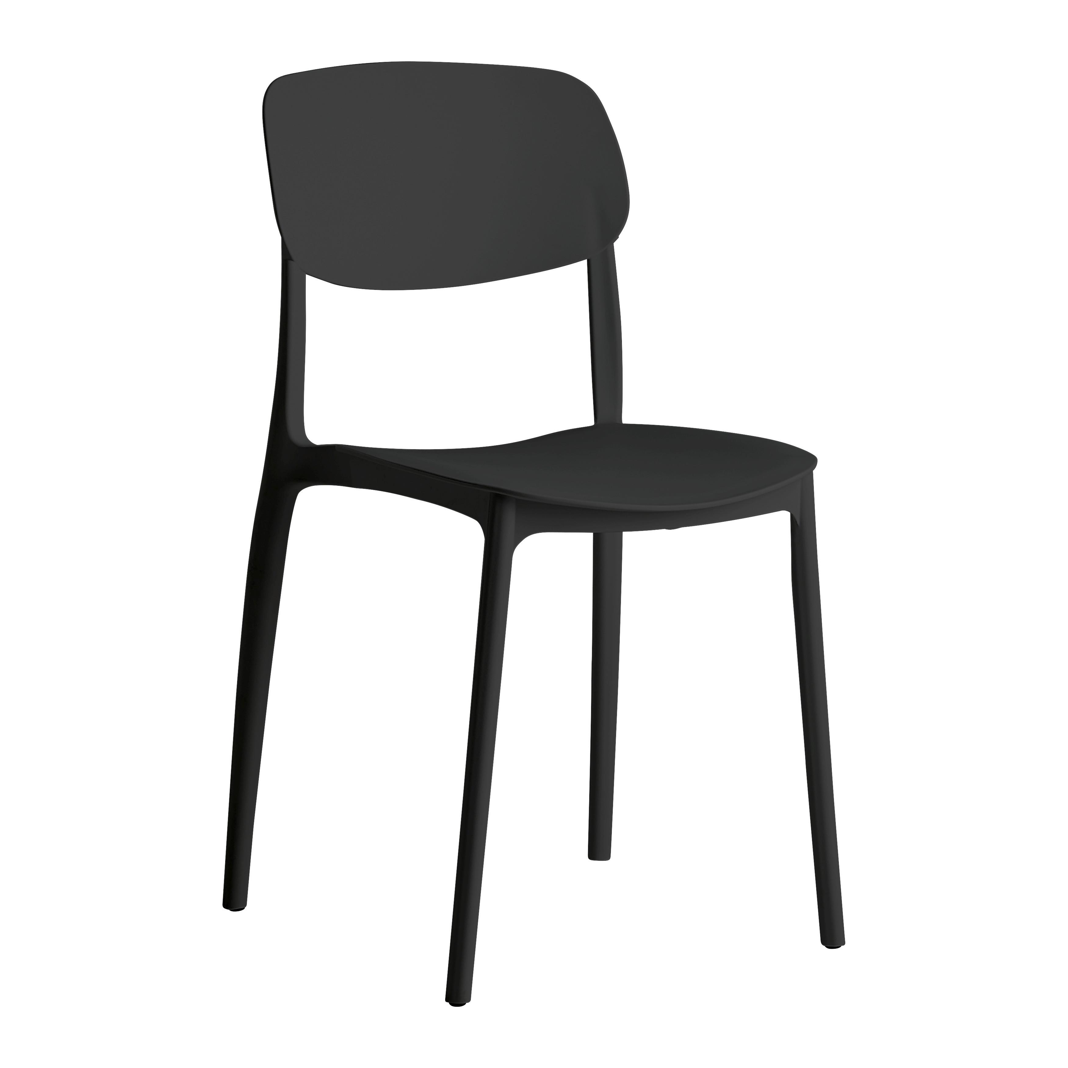 Stohovatelní židle Jiří černá - černá, Moderní, plast (44/78/49cm) - Based