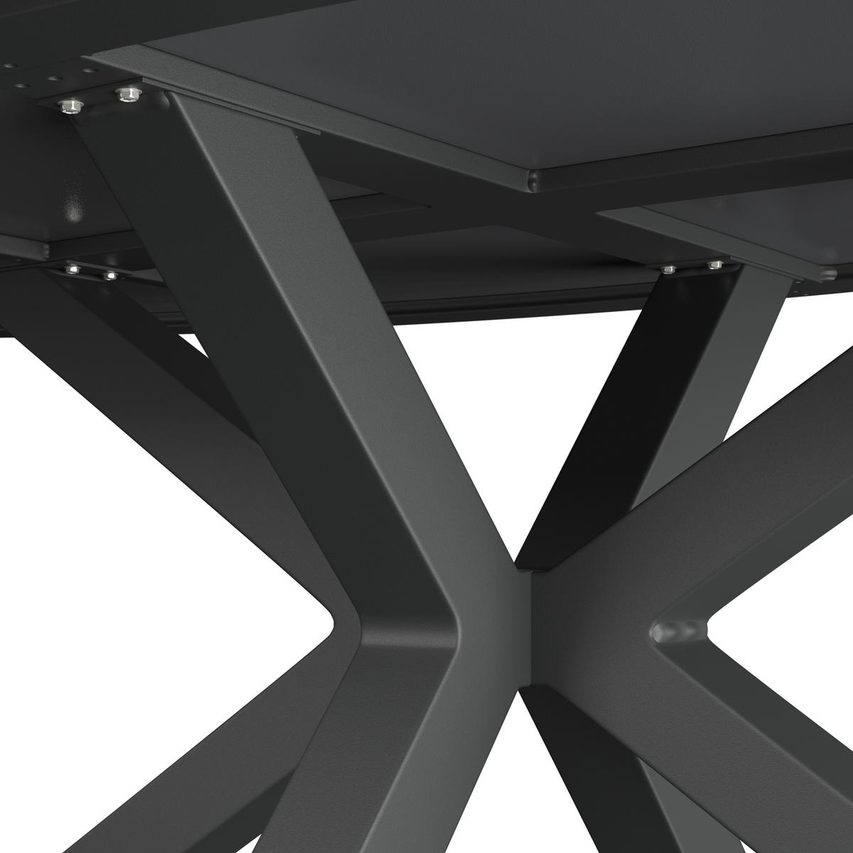 ZÁHRADNÝ STÔL BARI - antracitová, Modern, kov/sklo (200/100/75cm) - Mömax