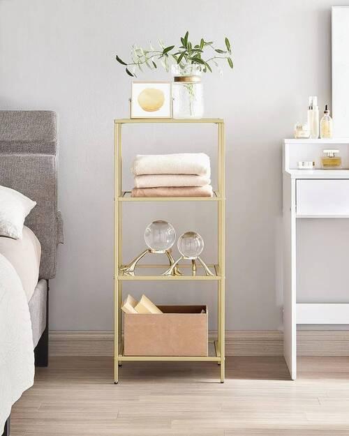 Regal B: 40 cm Goldfarben - Goldfarben, Trend, Glas/Metall (40/95/30cm) - Boxxx
