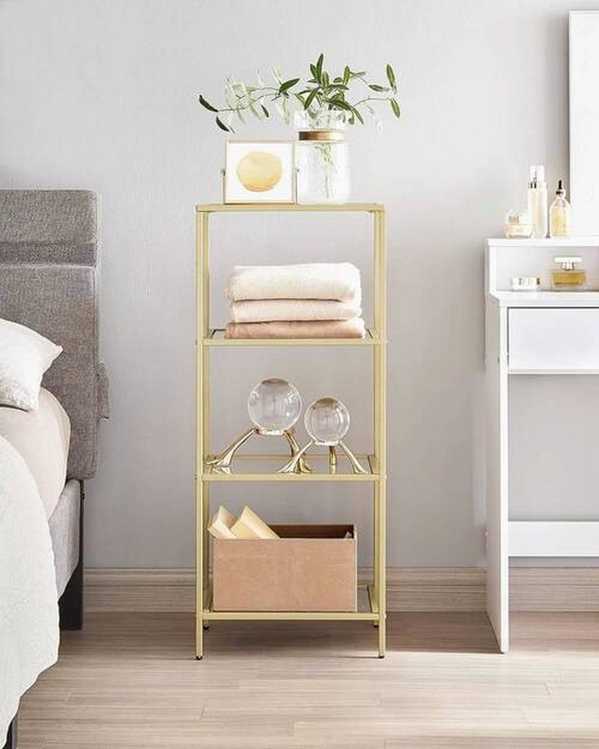 Regal B: 40 cm Goldfarben - Goldfarben, Trend, Glas/Metall (40/95/30cm) - Boxxx