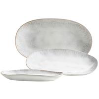Servierplatte Aus Steinzug Frozen 3--Teilig. Weiß - Weiß, Basics, Keramik (39/24,5/10cm) - Mäser