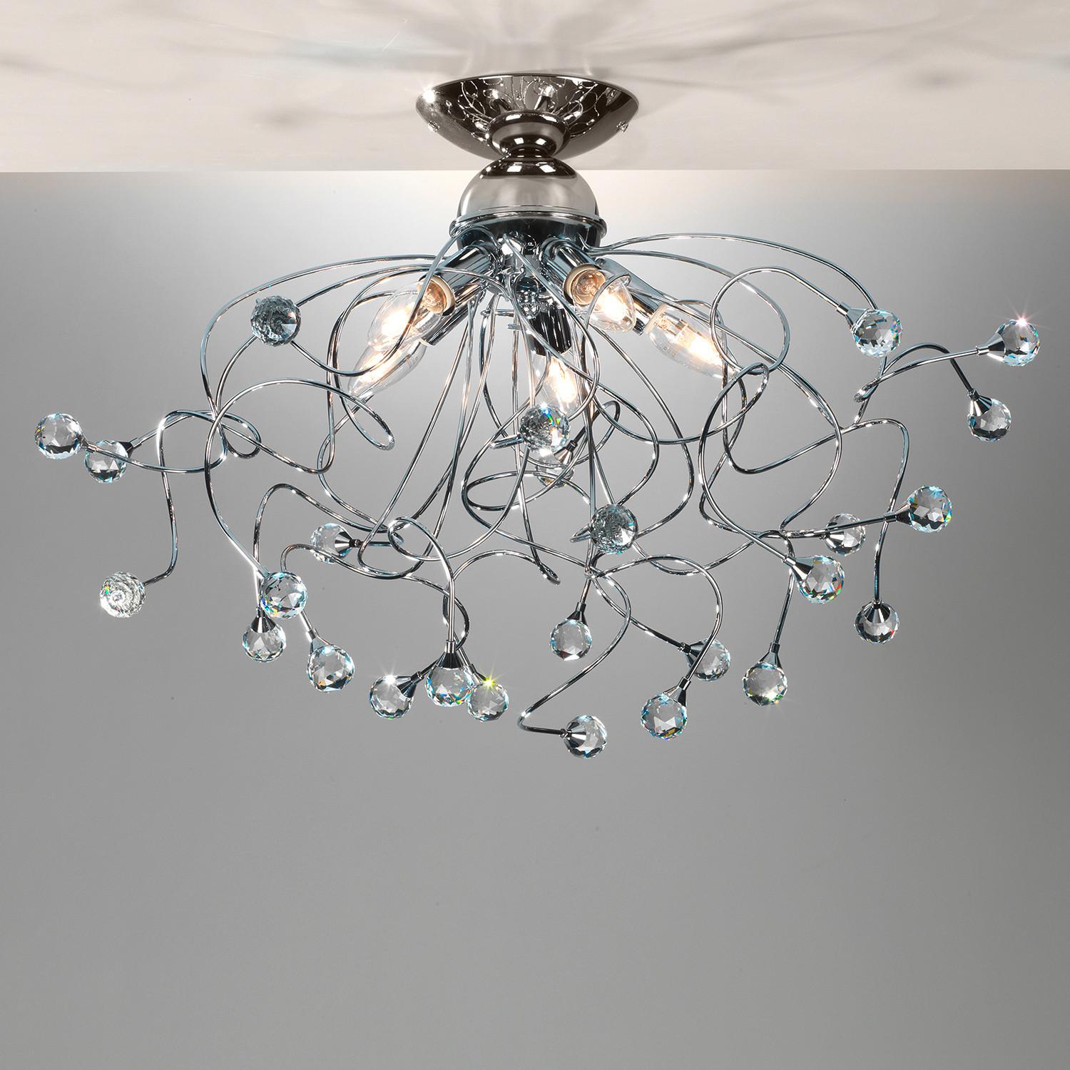 Deckenleuchte 4726/Pl5 - Chromfarben, KONVENTIONELL, Glas/Metall (60/42cm)