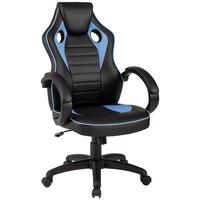 Chefsessel Speedy Blau/Schwarz B: 62 cm - Blau/Schwarz, Trend, Kunststoff/Textil (62/120/69cm)