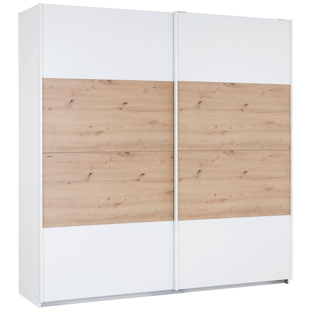 Schwebetürenschrank 271 cm Feldkirch Weiß/Eiche Artisan