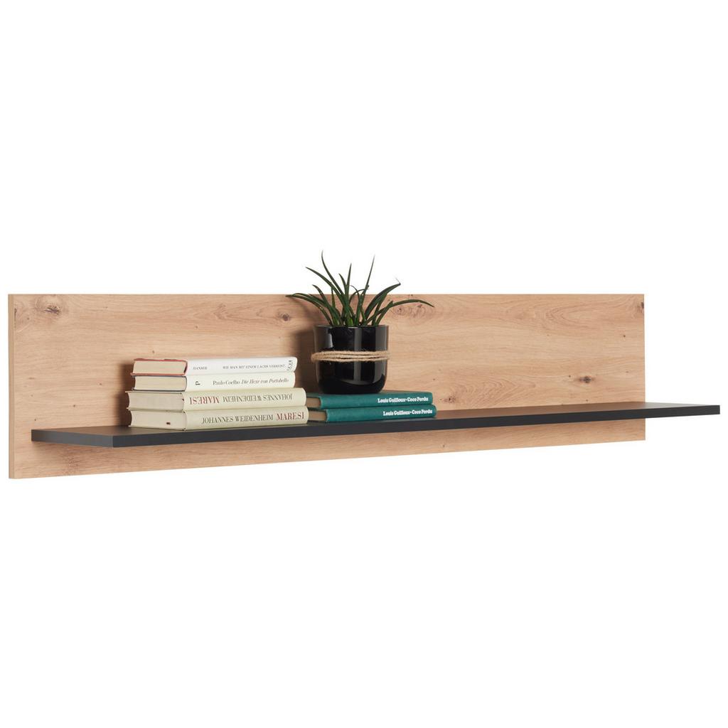 Wandboard Nature B:120 cm Eiche Dekor/Schwarz