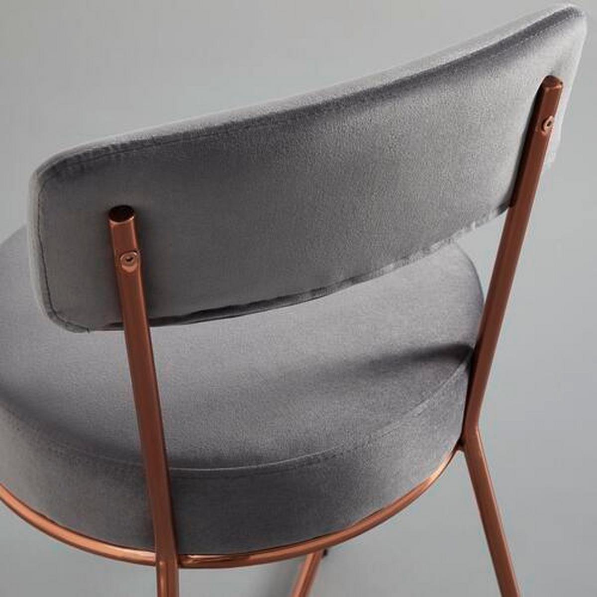Jídelní židle PAMELA tmavě šedá - tmavě šedá, Moderní, kov/textil (44/73/47,5cm) - Bessagi Home