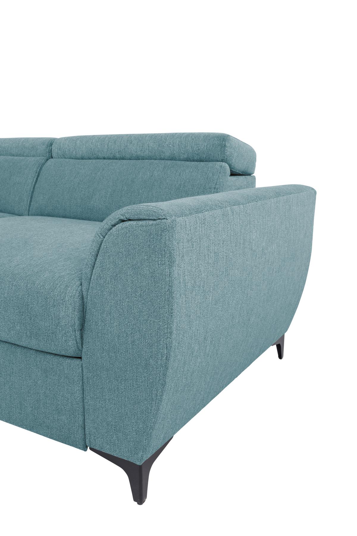 Ecksofa Lapis Petrol S: 217/255 Cm - Petrol/Schwarz, KONVENTIONELL, Textil (217/255cm) - MID.YOU