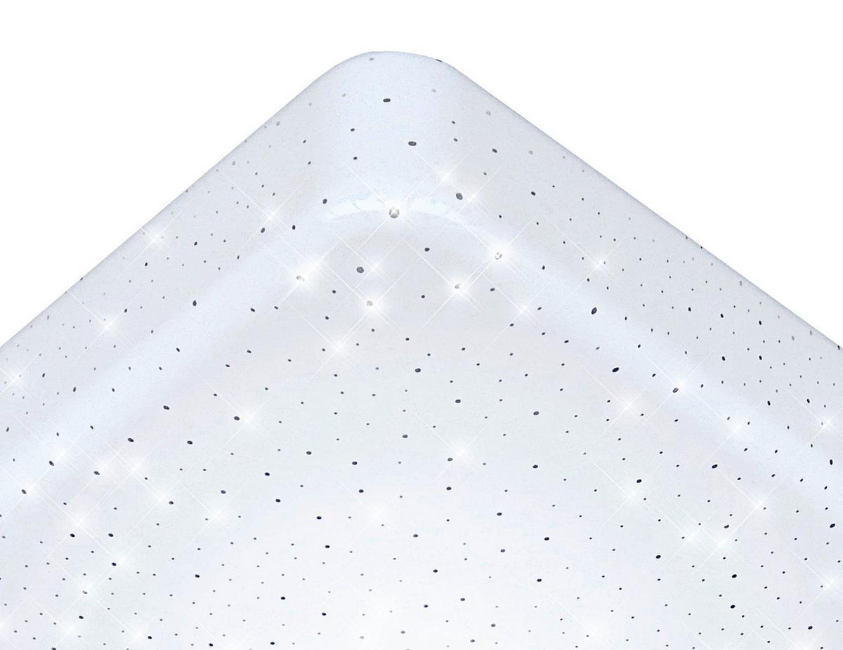 Led-deckenleuchte Baldrun L: 27 Cm Mit Sternenhimmel - Weiß, MODERN, Kunststoff/Metall (27/27/8cm) - Luca Bessoni