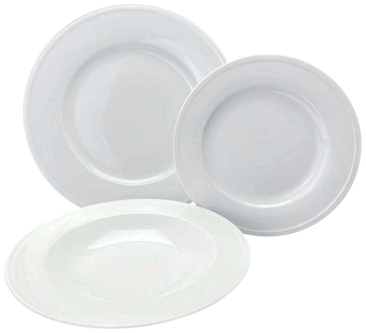 Jedálenský servis ARLONA, 18-dielny - biela, Konventionell, keramika - Mäser